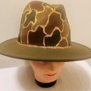 felt Fedora with inner sweatband, adjustable ribbon, circumference, NEW